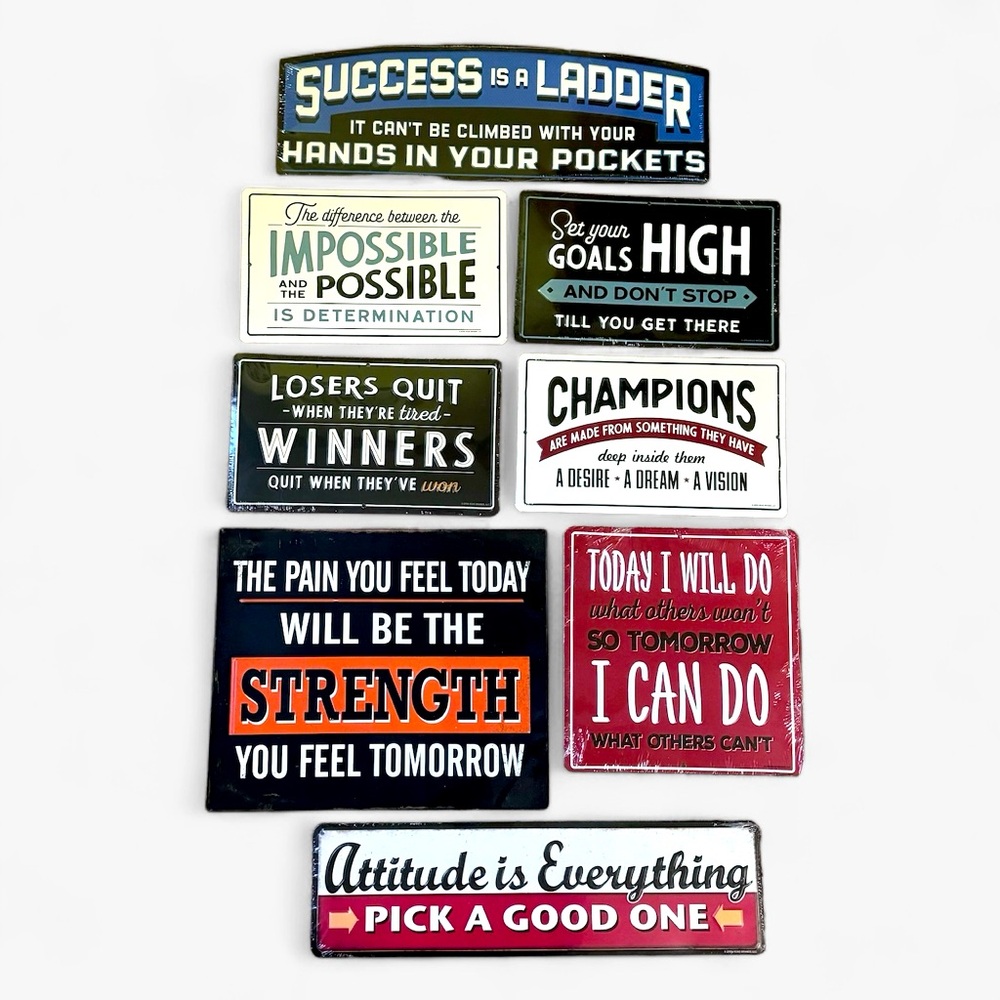 NWT Motivational Metal Signs